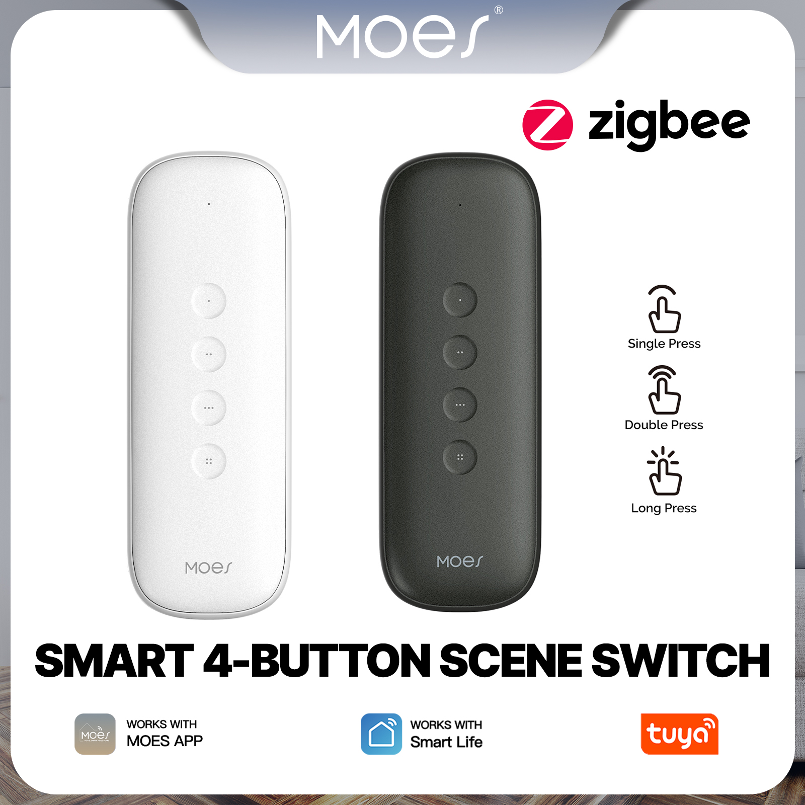 Diy Electronics Button - MOES Tuya ZigBee Smart 4-Button Scene