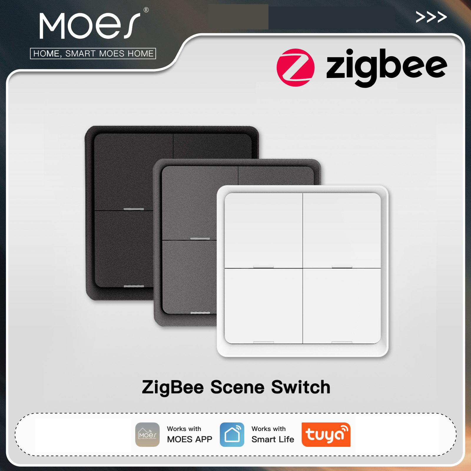 Diy Electronics Button - MOES ZigBee Wireless 12 Scene Switch
