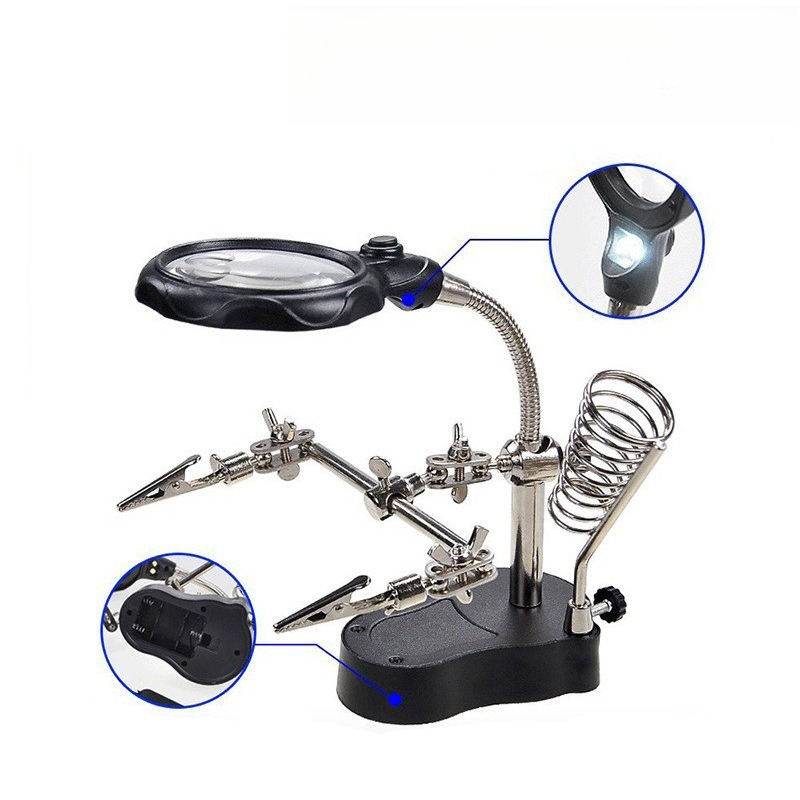 Diy Electronics Workstation - Lighted Magnifying Glass with Helping Hands