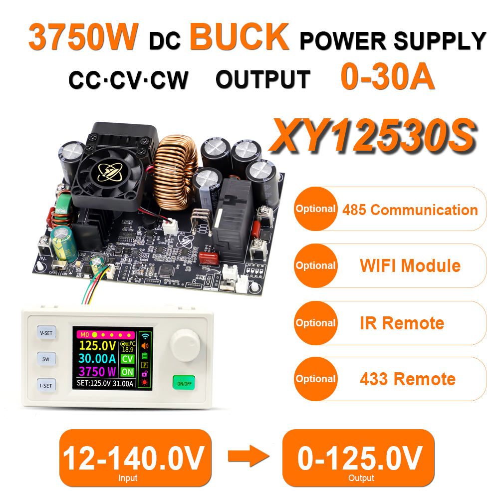 Dc Power Supply Variable - XY12530S 3750W 30A CNC Step-Down Adjustable