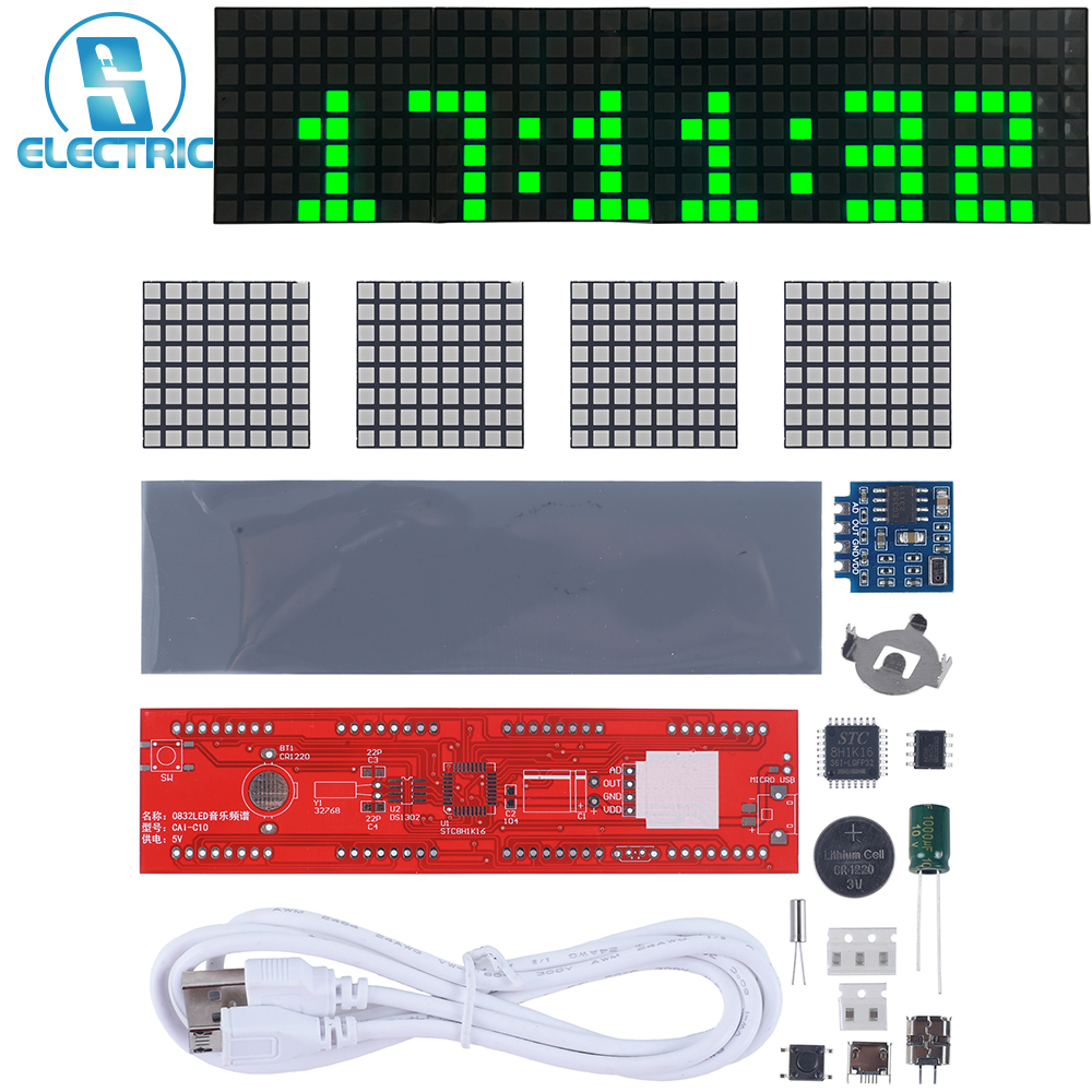 Diy Electronics Projects For Students - DIY Clock Kit Green LED Music