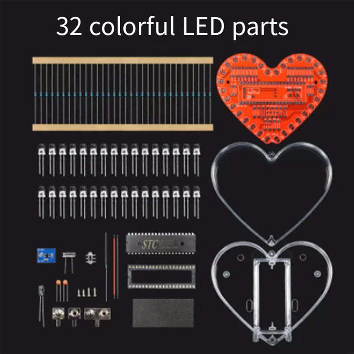 REST Heart Shaped RGB LED Flas - đánh giá và giá Diy Electronics Projects For Students
