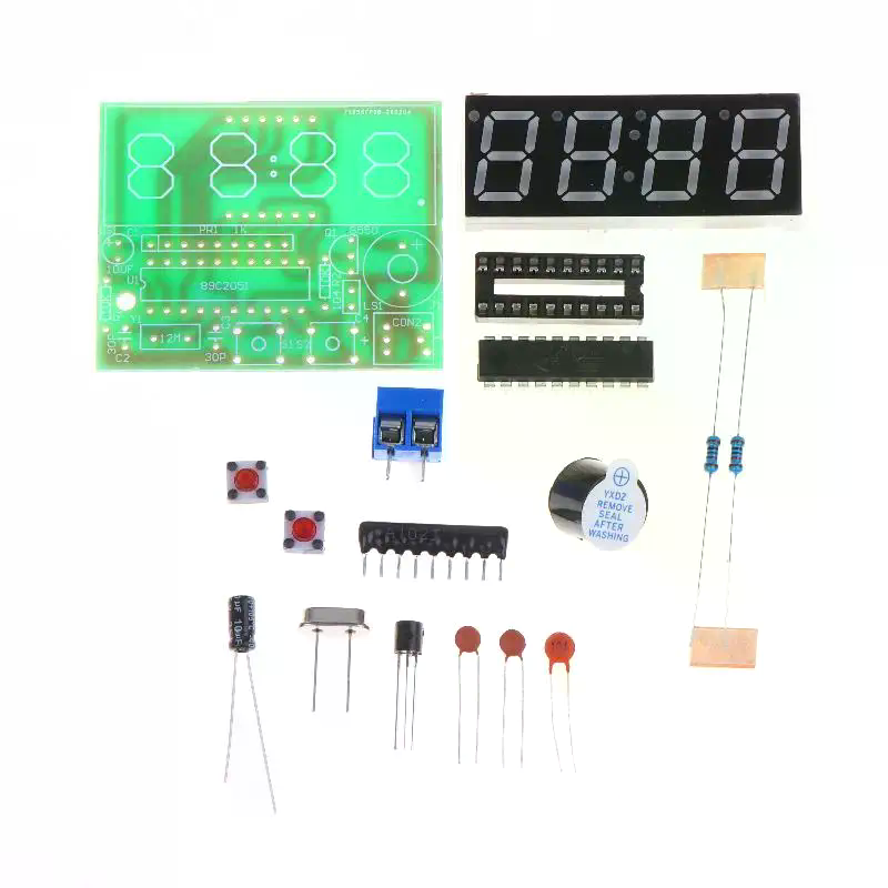 DIY Digital LED Clock Kit 4 Di - đánh giá và giá Diy Electronics Projects For Students