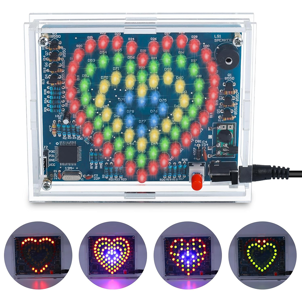 DIY LED Electronic Kit Heart S - đánh giá và giá Diy Electronics Projects For Students