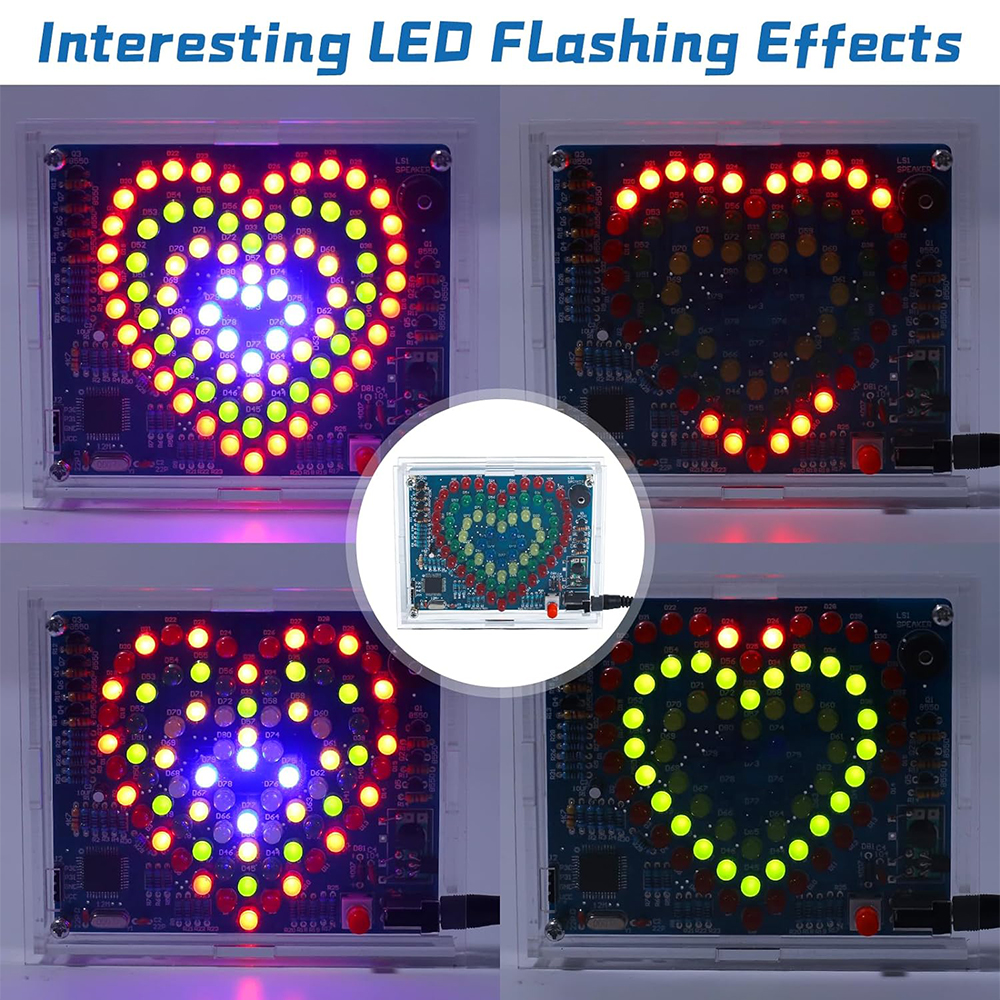DIY LED Electronic Kit Heart S - đánh giá và giá Diy Electronics Projects For Students