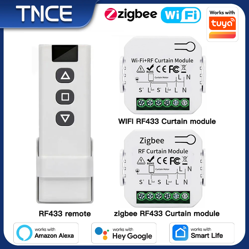TNCE Tuya Curtain Switch modul - đánh giá và giá Rf 433Mhz Module