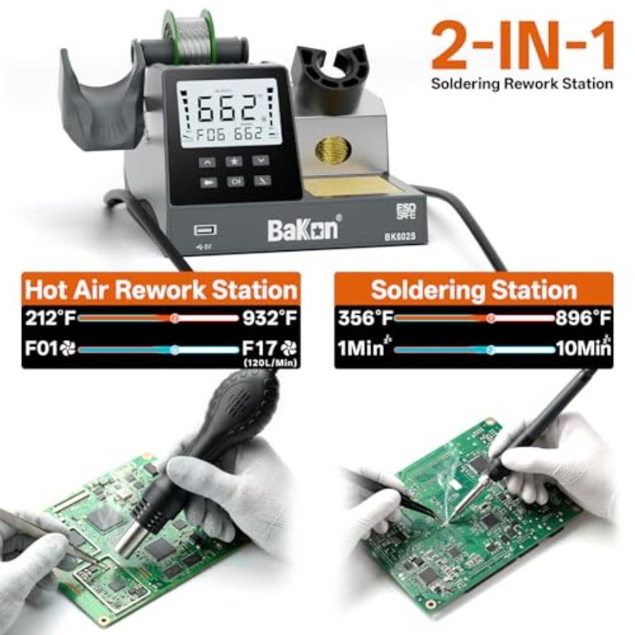 BK602S 2 in1 Soldering Iron Ho - đánh giá và giá Diy Electronics Workstation