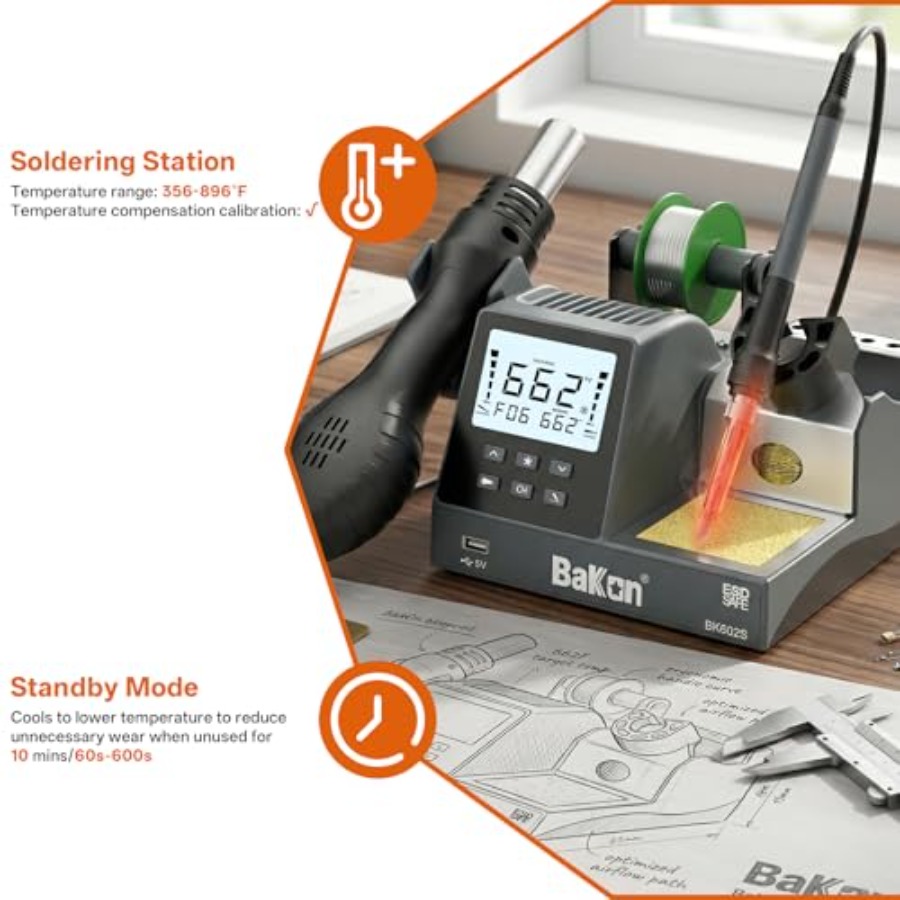 BK602S 2 in1 Soldering Iron Ho - đánh giá và giá Diy Electronics Workstation