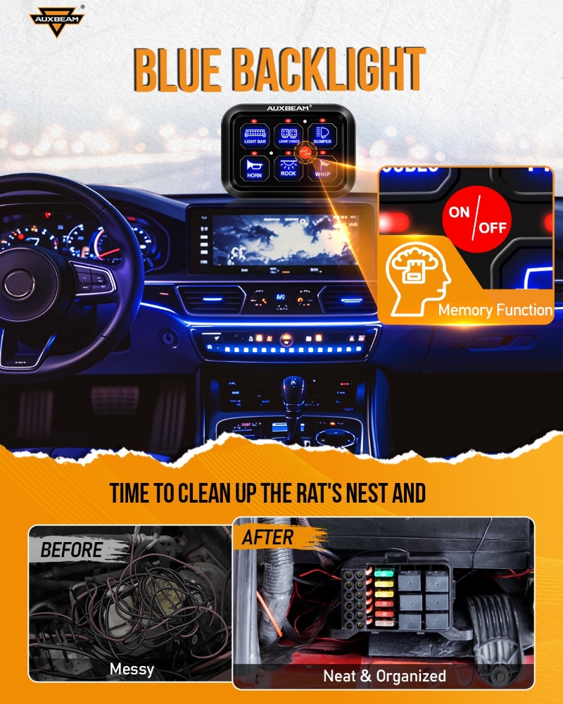 AUXBEAM 720W Universal Switch  - đánh giá và giá Diy Boat Electronics